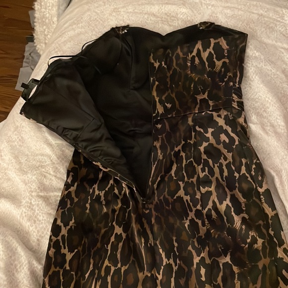 Guess Leapord Print Strapless Evening Party Dress - Picture 5 of 9